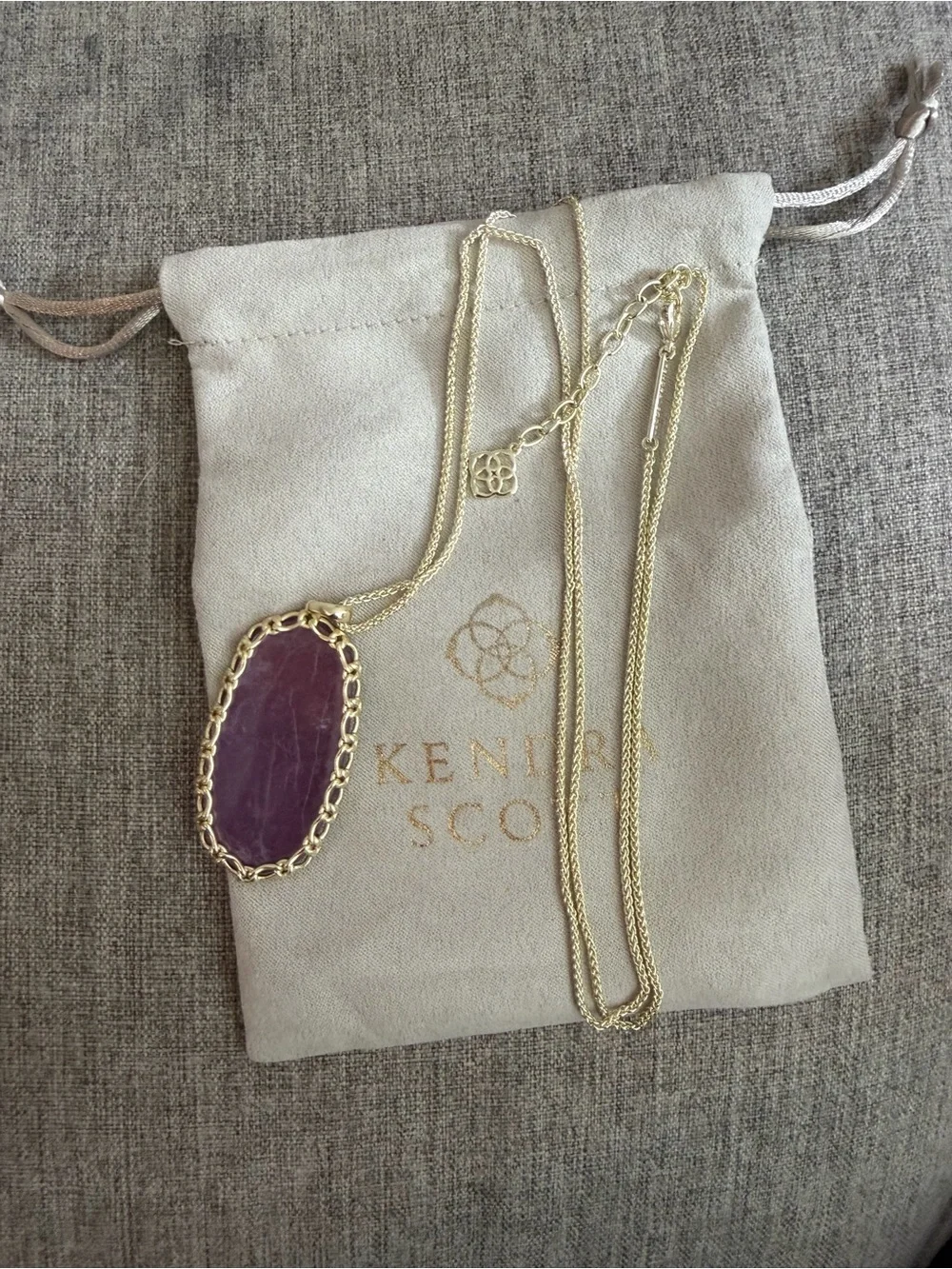 Kendra Scott Macrame Gold/Purple Reid Necklace